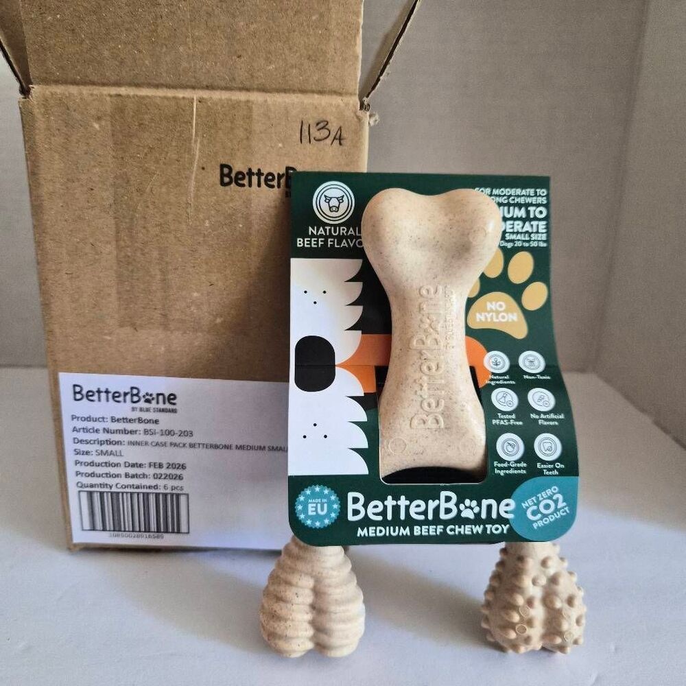 NIB 6pk BetterBone Small Dog Medium Hard Veggie Beef Flavor Chews Treats Toy